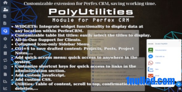 PolyUtilities for Perfex CRM v1.0.8 Nulled - Меню быстрого доступа, пользовательский JS, CSS и многое другое