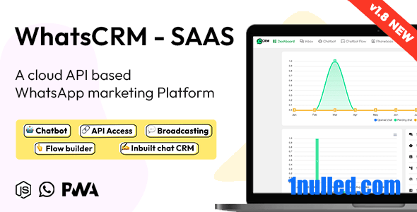 WhatsCRM v1.8 Nulled - Чат-бот, построитель потоков, доступ через API, система WhatsApp CRM SAAS