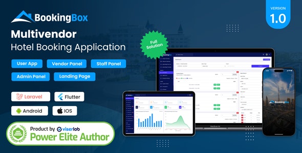 BookingBox v1.0 Nulled - Полное приложение для бронирования отелей с несколькими поставщиками SAAS