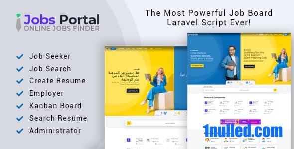 Jobs Portal v4.1 Nulled - Скрипт Laravel для доски объявлений