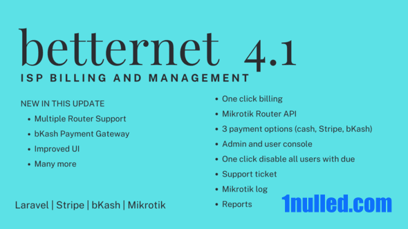 Betternet v4.1 Nulled - Биллинг интернет-провайдера с помощью Mikrotik API