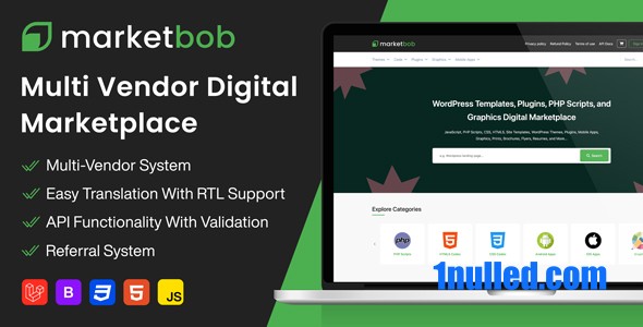 Marketbob v1.7 Nulled - Мультивендорная цифровая торговая площадка