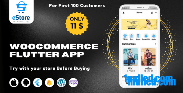 eStore v1.1 Nulled - Создайте мобильное приложение Flutter для электронной коммерции для Android и iOS из WordPress WooCommerce Store