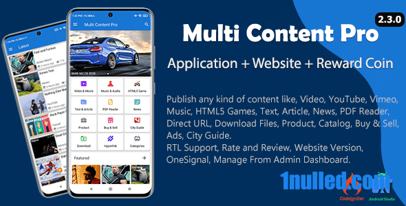 Multi Content Pro (Application and Website) v2.3.0 Free - 