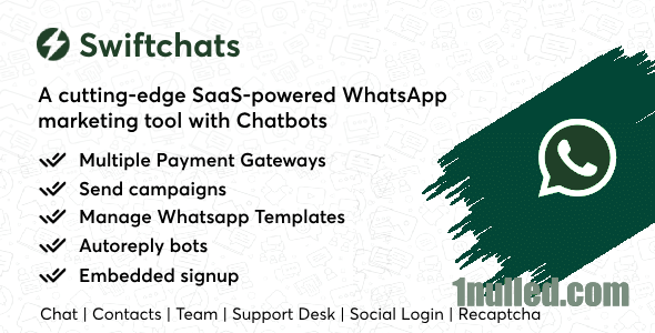 Swiftchats v1.5.0 Nulled - Маркетинговый инструмент WhatsApp с поддержкой SaaS и чат-ботами