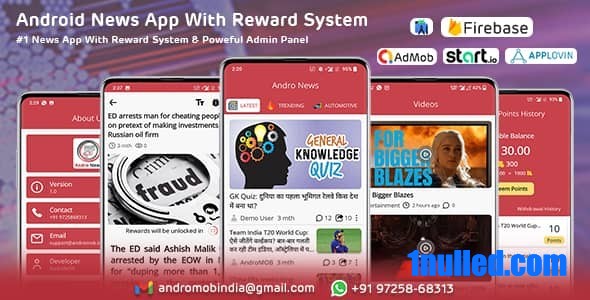 Andro News Nulled - Новостное приложение для Android с системой вознаграждений