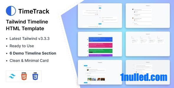 TimeTrack – Tailwind CSS Timeline Page Template - 