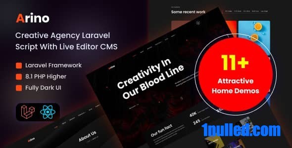 Arino v3.1 Nulled - Скрипт Laravel для творческого агентства с живым редактором CMS