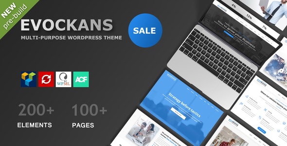 Evockans v1.1.7 Nulled - Адаптивная многоцелевая тема WordPress