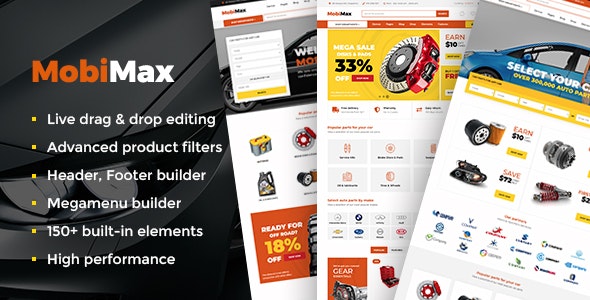 Mobimax v5.6 Nulled - Тема WordPress «Автозапчасти» + магазин WooCommerce