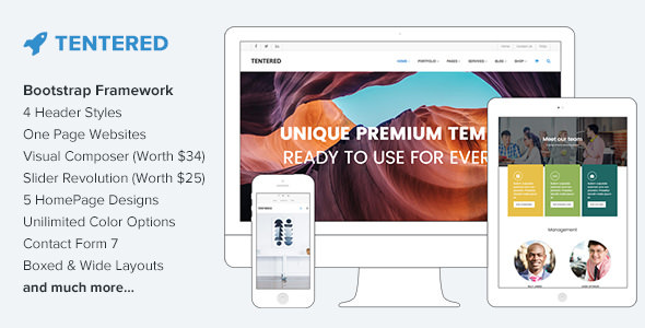 Tentered v2.5 Nulled - Многоцелевая тема WordPress