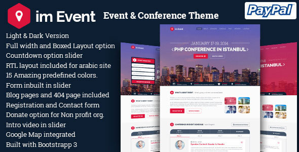 im Event v3.3.8 Nulled - WordPress тема для конференций