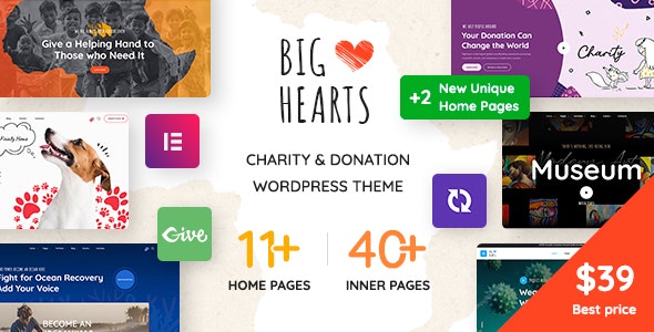 BigHearts v3.0.6 Nulled - WordPress тема для благотворительных пожертвований