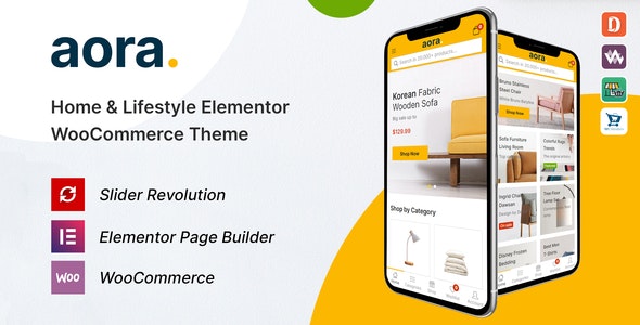 Aora v1.2.22 Nulled - Тема Elementor WooCommerce для домашнего образа жизни