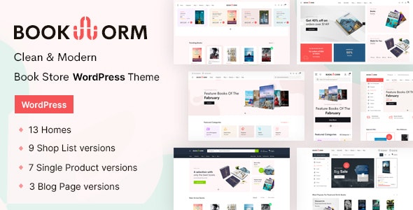 Bookworm v1.2.5 Nulled - Тема WooCommerce для книжного магазина