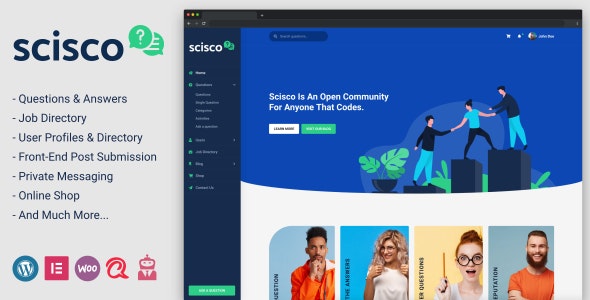 Scisco v1.5.2 Nulled - Тема WordPress с вопросами и ответами