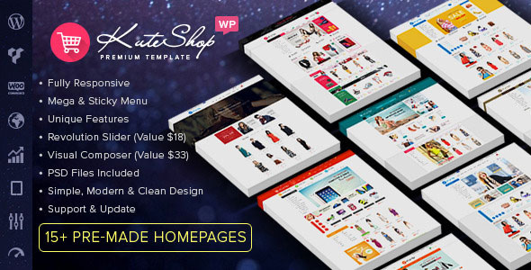 KuteShop v4.2.1 Nulled - Многоцелевая тема Wordpres для WooCommerce