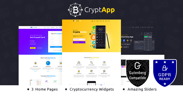 CryptApp Landing Page v2.8 Nulled - Тема криптовалют