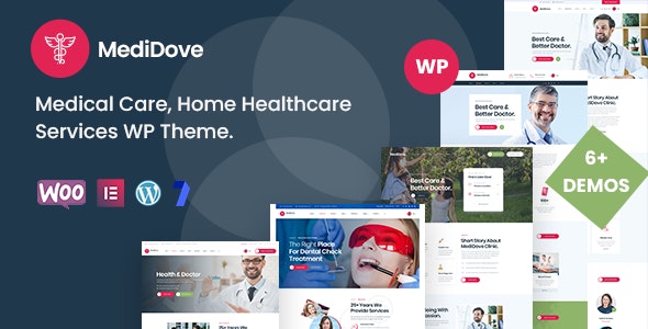 MediDove v2.2.7 Nulled - Медицинское обслуживание, медицинское обслуживание на дому, тема WP + RTL