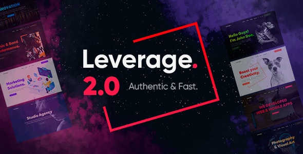 Leverage v2.2.6 Nulled - Тема WordPress для портфолио креативного агентства