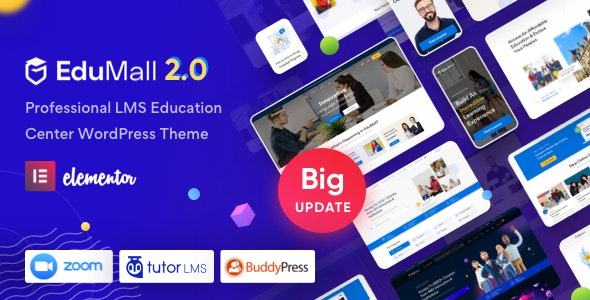 EduMall v3.9.8 Nulled - Тема WordPress для профессионального образовательного центра LMS