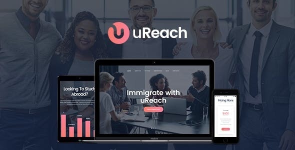 uReach v1.3.0 Nulled - Тема WordPress «Консультации по законодательству об иммиграции и переселении»