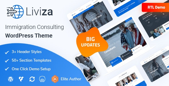 Liviza v3.5 Nulled - WordPress тема иммиграционного консалтинга