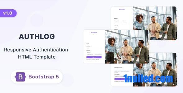 Authlog Nulled - HTML-шаблон страницы аутентификации Bootstrap 5