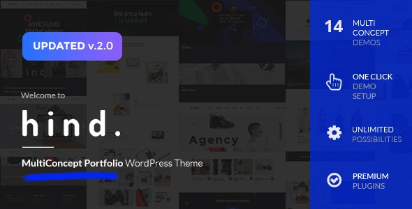 Hind v2.4.3 Nulled - Многоконцептуальная тема WordPress для портфолио и фотографии