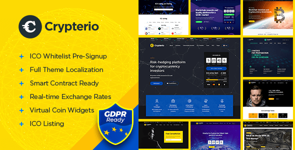 Crypterio v2.4.9 Nulled - Тема WordPress для ICO и криптовалют