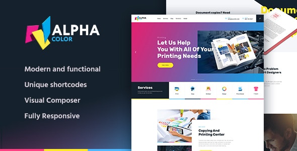 AlphaColor v1.4.9 Nulled - Тема WordPress для типографских услуг