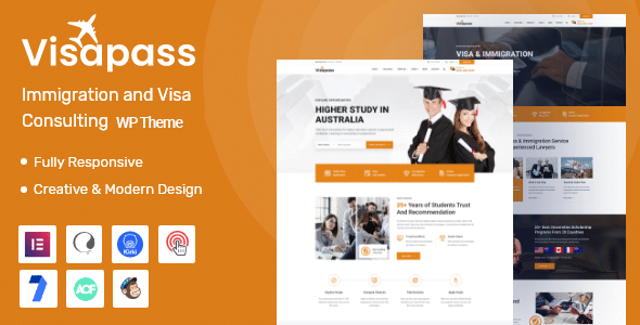 Visapass v1.0.7 Nulled - WordPress тема иммиграционного консалтинга