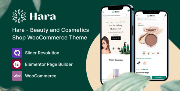 Hara v1.1.18 Nulled - Тема WooCommerce для магазина красоты и косметики