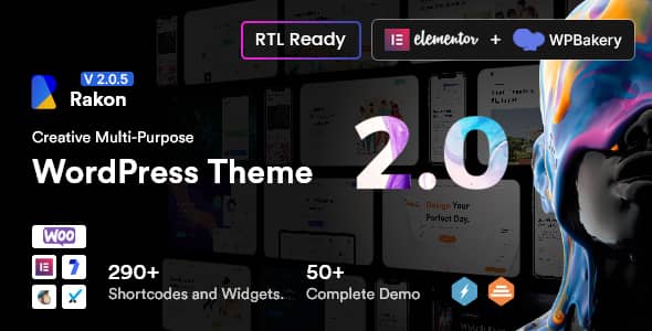 Rakon v2.2.1 Nulled - Креативная многоцелевая тема WordPress