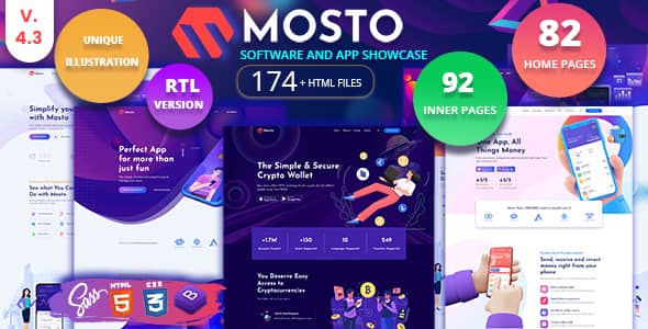 Mosto v4.4 Nulled - Целевая страница приложения