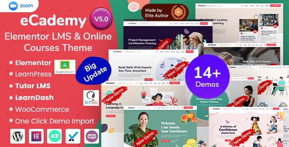 eCademy v6.6 Nulled - Тема онлайн-курсов Elementor LMS