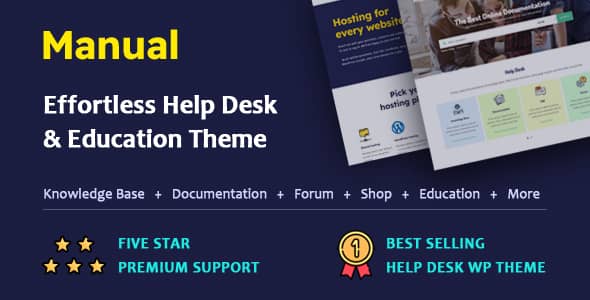 Manual v7.5.3 Nulled - Документация, база знаний, образовательная тема WordPress