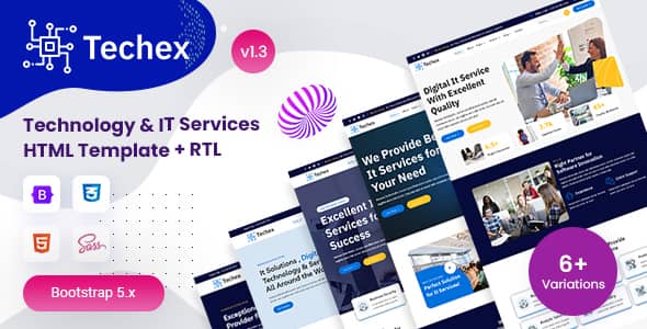 Techex v1.4 Nulled - HTML-шаблон технологических ИТ-услуг