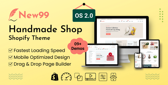 New99 v2.0.8 Nulled - Shopify Тема для магазина ручной работы