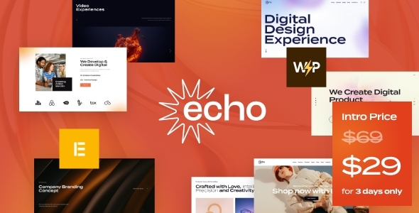 Echo v1.10 Nulled - Тема WordPress для креативного агентства цифрового маркетинга