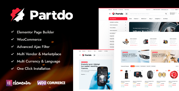 Partdo v1.2.4 Nulled - Тема WooCommerce для магазина автозапчастей и инструментов