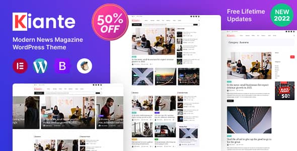 Kiante v1.0.3 Nulled - Газета Журнал Блог Современная тема WordPress Многоцелевая