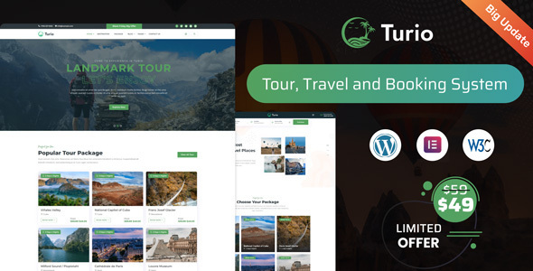 Turio v1.4.0 Nulled - Тема WordPress для путешествий и путешествий Туристическое агентство