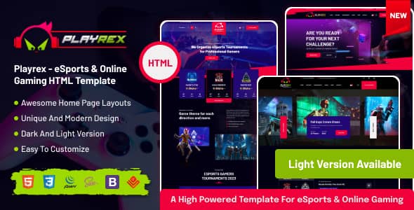 Playrex v1.4 Nulled - Тема WordPress для новостей киберспортивного игрового клана