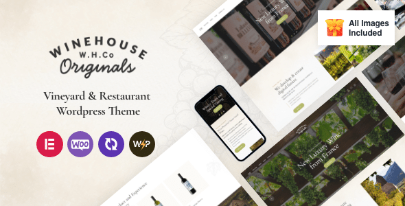 Wine House v3.12 Nulled - Тема WordPress для ресторана «Виноградник» и винного магазина