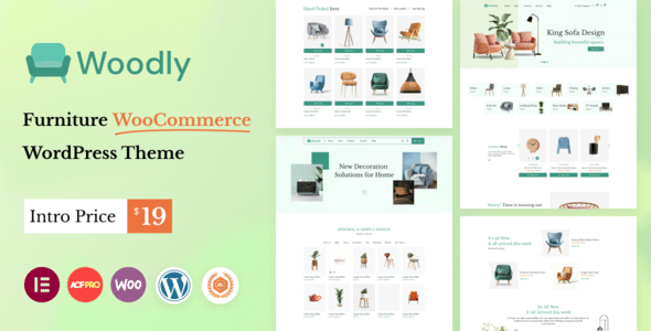 Woodly v1.3 Nulled - Анимированная тема WooCommerce для мебели