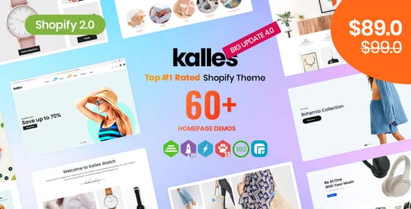 Kalles v4.3.4 Nulled - Чистая, универсальная, отзывчивая тема Shopify