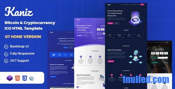 Kaniz Nulled - HTML-шаблон криптовалюты Биткойн