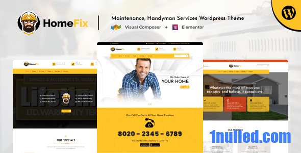 Home Fix v2.9 Nulled - Тема «Техническое обслуживание, услуги разнорабочего»