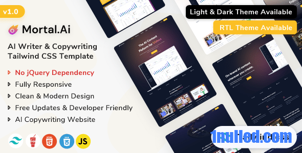 Mortal Nulled - AI Writer Копирайтинг CSS-шаблон Tailwind